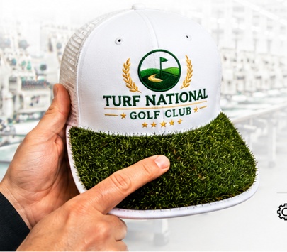 Turf National Golf Club cap with an artificial turf brim